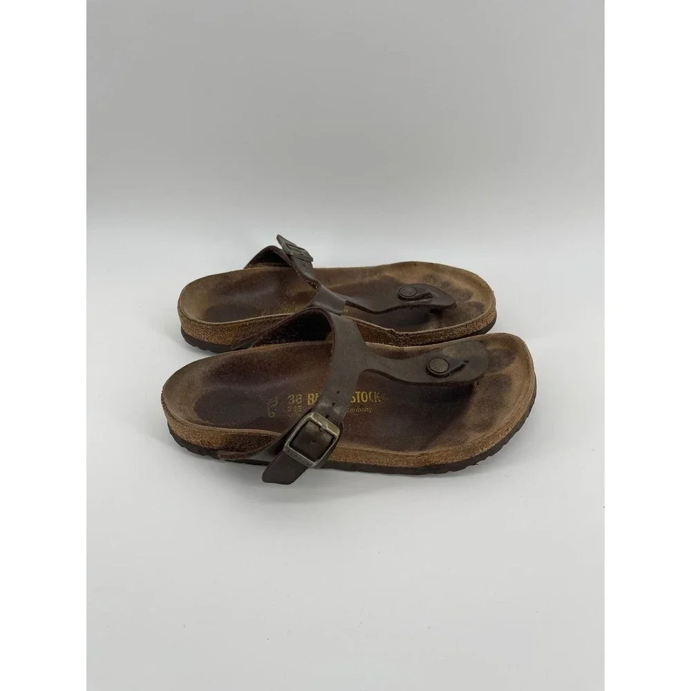 Birkenstock Women's Gizeh Bronze Brown Thong 38 Comfort Sandals Size 7 - Picture 6 of 11